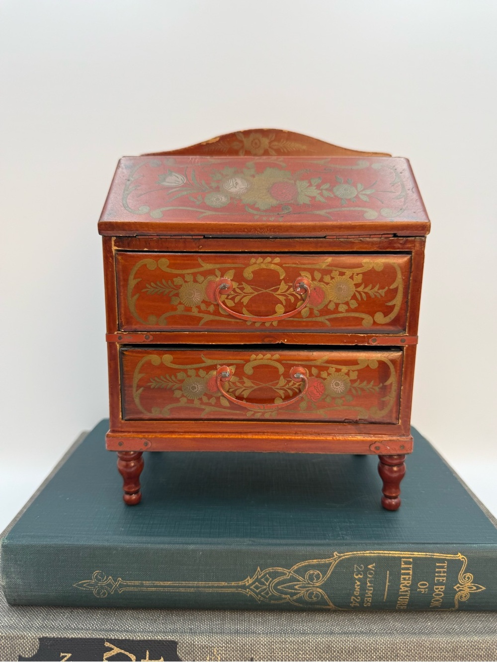 Vintage MINIATURE Secretary-Desk (Dollhouse Furniture) - Jewelry Box - Japan